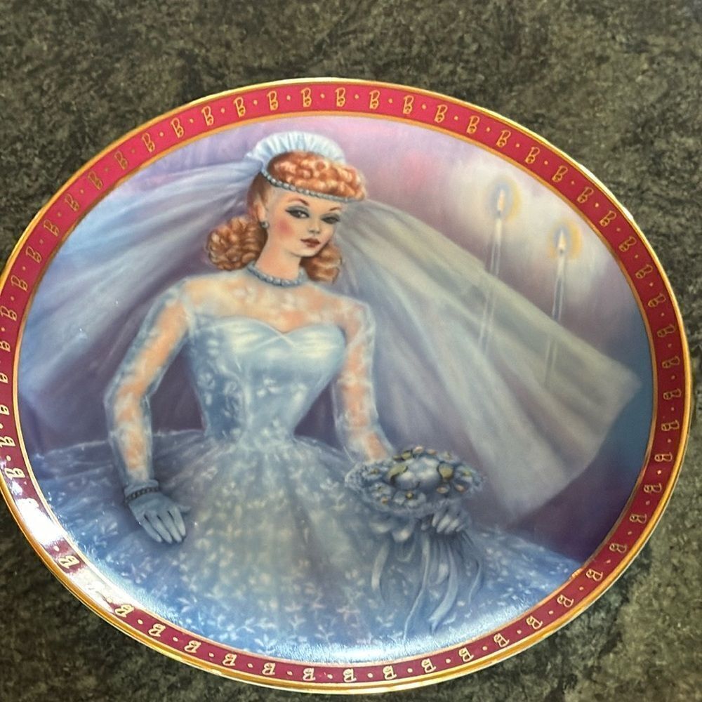 Barbie collectible plate -BARBIE BRIDE TO BE by SUSIE MORTON